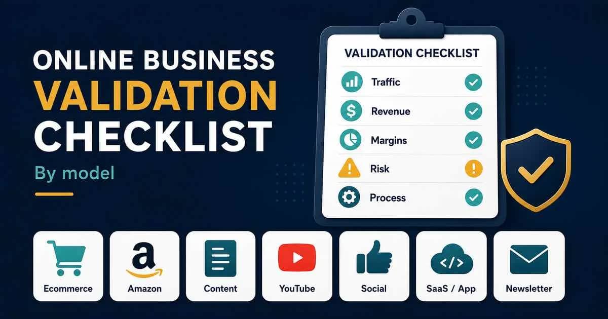 Checklist de validación por tipo de negocio online