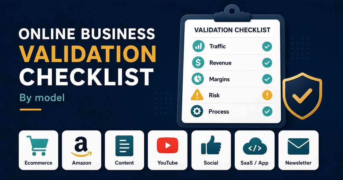 Checklist de validación por tipo de negocio online